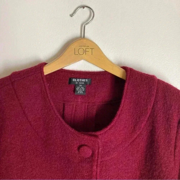 Women’s Red Wool Button Up Sweater 3X - Picture 8 of 8